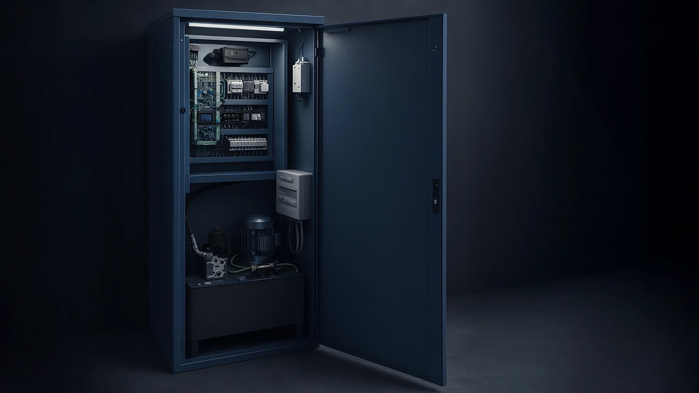 quadro di manovra per piattaforma elevatrice oleodinamica